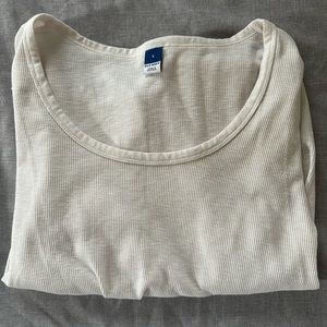 Old Navy white long sleeve, lettuce edge shirt